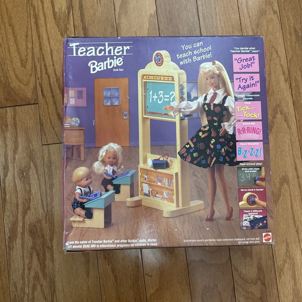1995 Teacher Barbie Doll Kids Classroom Set Mattel 13914 New In Box NRFB - Picture 7 of 7